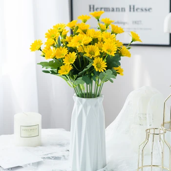 Kunstig Blomst Jul Efteråret Dekoration Vase til Home Wedding Bride Husstand Produkter af Høj Kvalitet Silke Daisy Buket