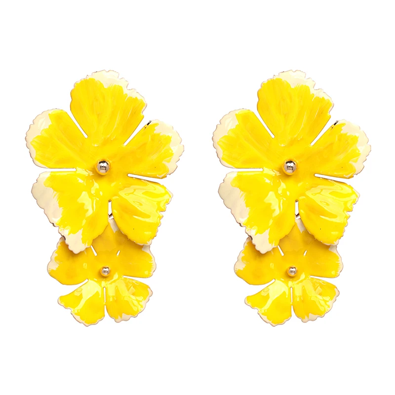JURAN Nye koreanske Mode Charme gul hvid Blomst Øreringe Til Piger, Kvinder, Elegant Party Erklæring Brincos Bijoux Gave