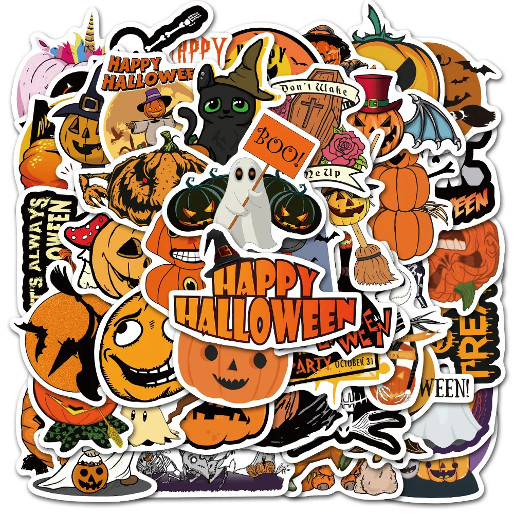 10/30/50STK Søde Græskar Hoved Halloween Horror Mærkat Bagage, Bil, Motorcykel, Dekoration, Klistermærke Graffiti Engros