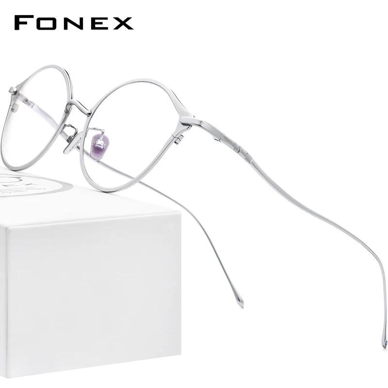 FONEX Ren Titanium Briller Ramme Kvinder Retro Cat Eye Recept Briller 2021 Nye Cateye Nærsynethed Optiske Briller F85657