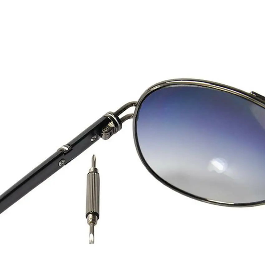 5PCS 3 I 1 Aluminium Stål Brille Skruetrækker, der for Solbriller, Briller, Ure, Reparation Værktøj med Nøglering Skruetrækkere