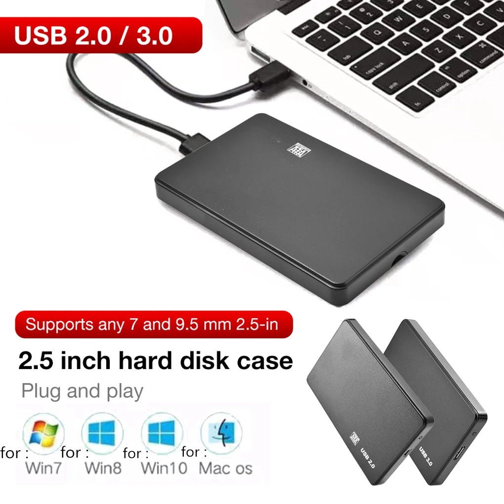 SSD/HDD Kabinet, USB 3.0/2.0 5Gbps 2,5 