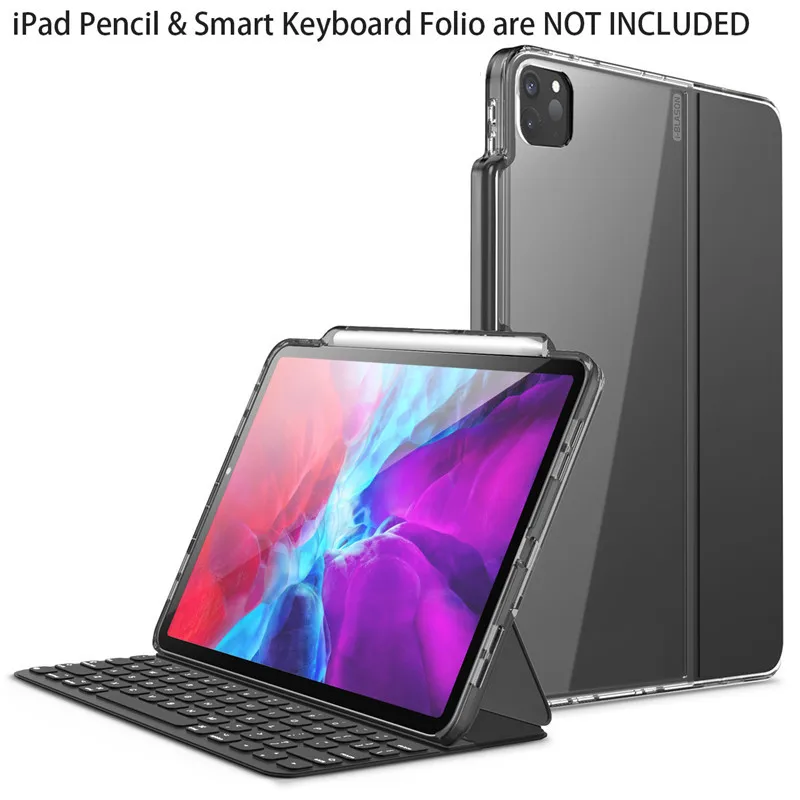 Jeg-BLASON Halo Tilfældet For iPad Pro 11 (2021) [KUN Kompatibel med Officielle Smart Keyboard Folio] Hybrid Cover med Blyant Indehaveren