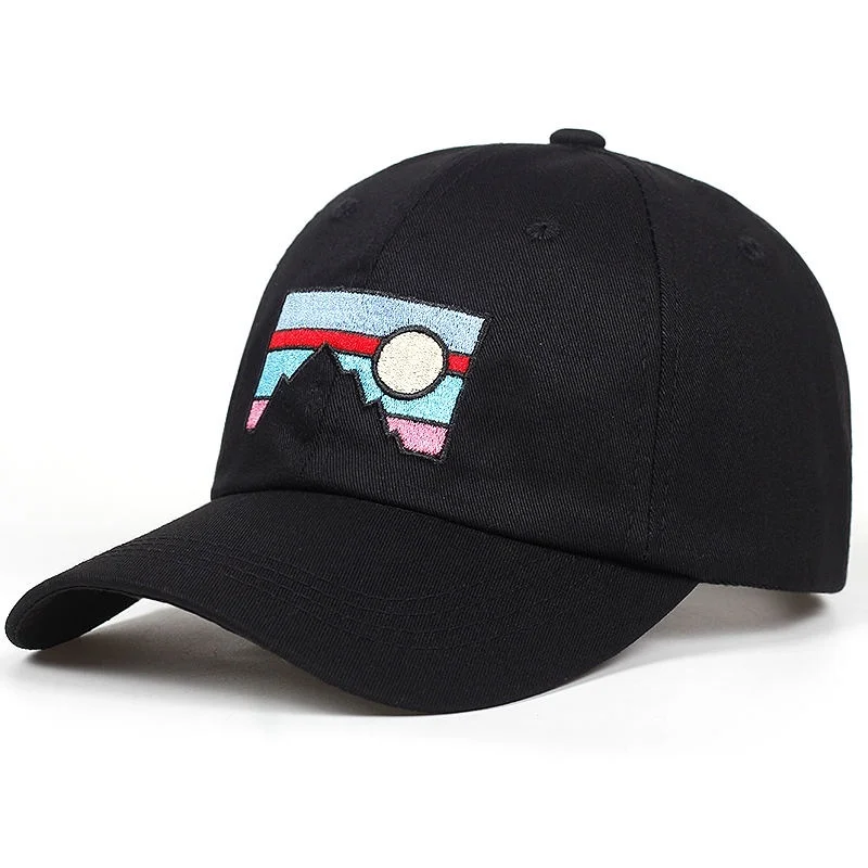 2020 ny stil solnedgang broderi baseball cap mode bomuld sommeren åndbar far casual hat hatte sport vilde caps