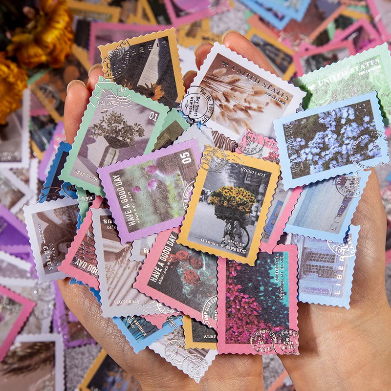 50 stk Foråret Postbud Serie Dekorative Klistermærker, Scrapbooking Stick Label Dagbog Papirvarer Album Tidende blomst stempel Klistermærker
