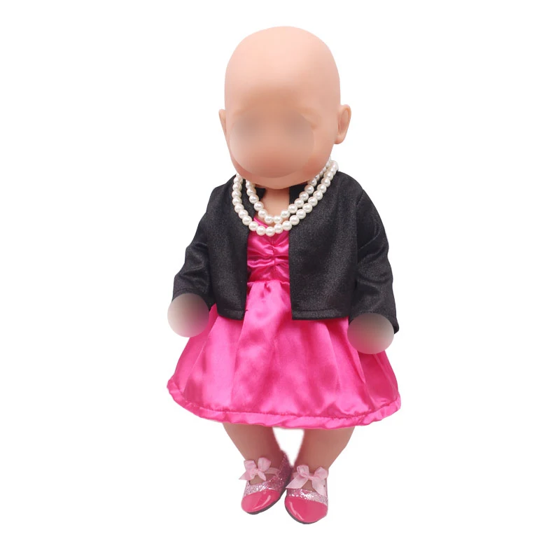 43 cm baby dukker Kjole nyfødte Lyserøde blonder ballet kjole Baby legetøj nederdel passer Amerikansk 18 tommer Piger dukke f320