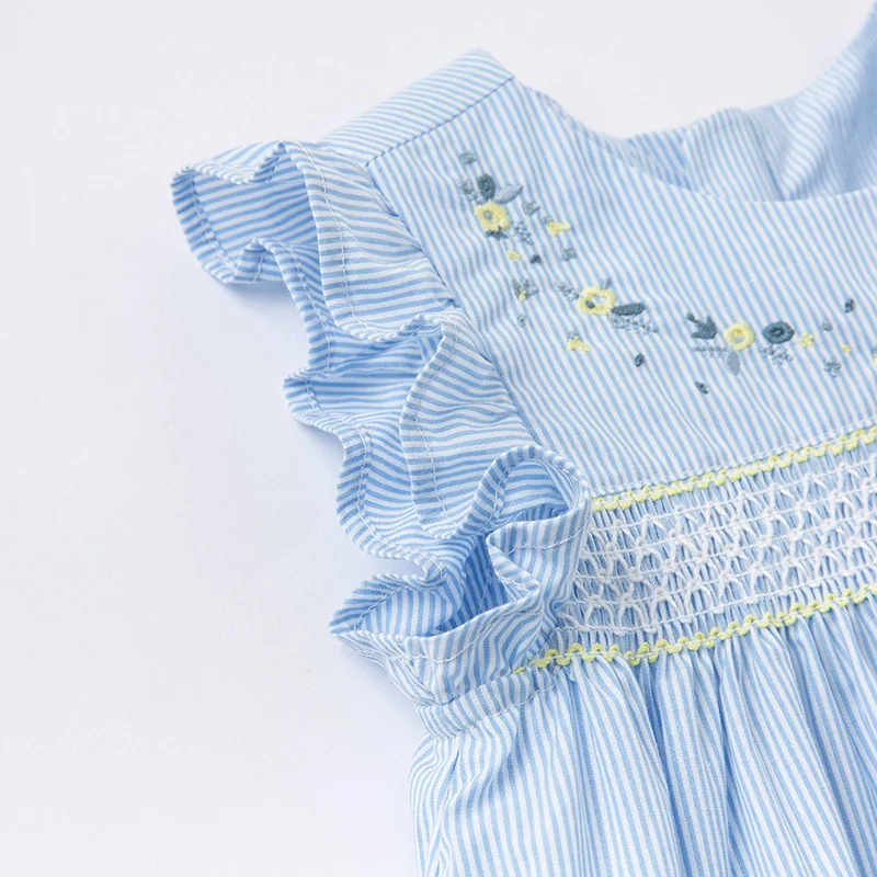 DB16850 dave bella sommer baby pige er sød blomstret stribet print kjole børn fashion party dress børn spædbarn lolita tøj