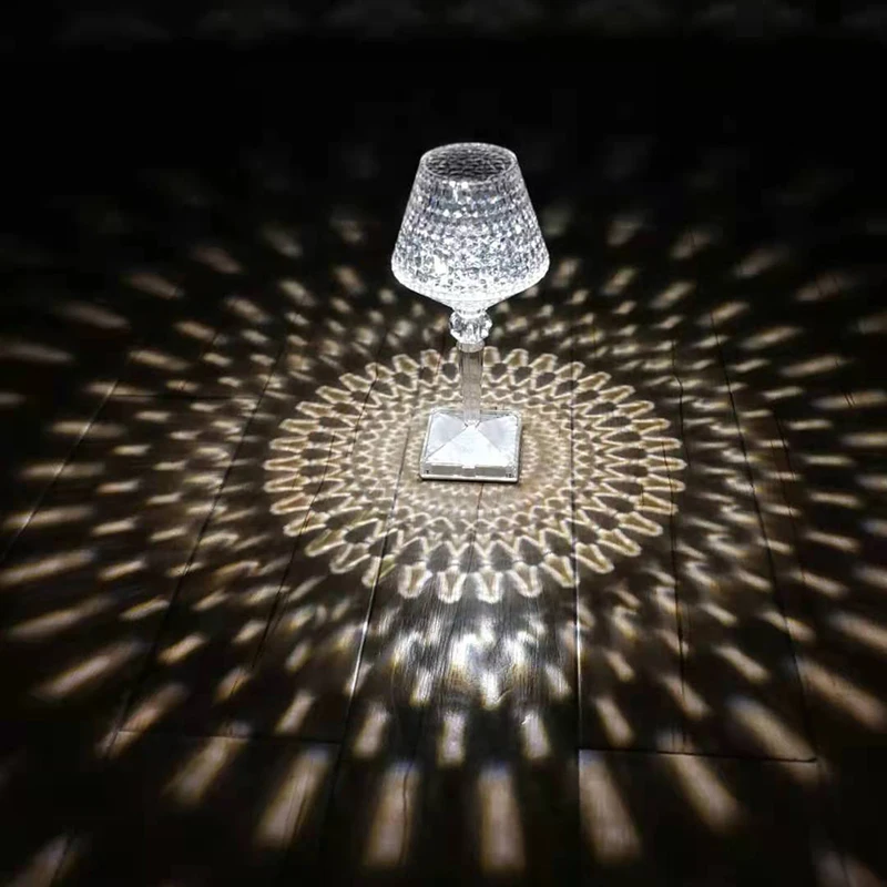 Akryl Bord Lampe Crystal Sengelampe I Italiensk Stil, Stue, Soveværelse Lampe Bordlampe Sengelampe Bryllup Indretning Night Lights