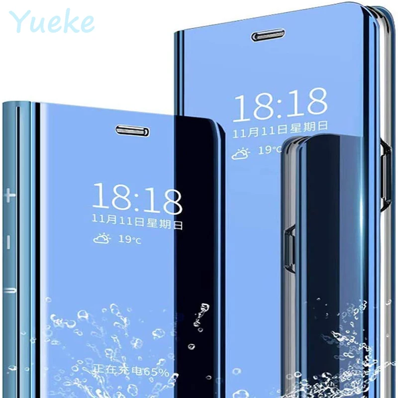 Smart Spejl Flip Phone Case For Huawei Y8P AQM-LX1 Udgivet 2020 6.3 Cm Luksus Magnetisk Tiltrækning Lodret Stå Dække