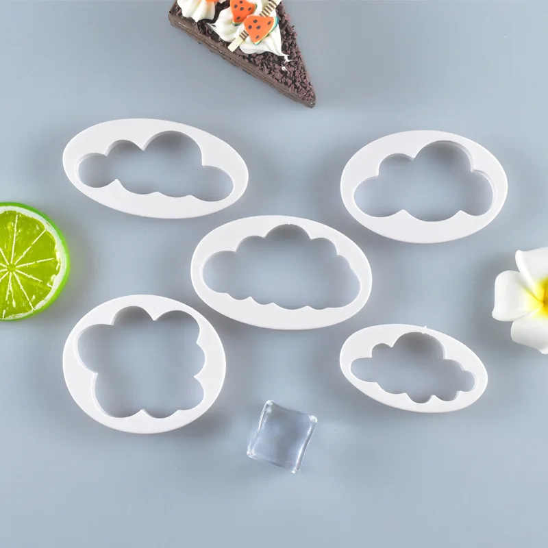 5Pcs/Set Cloud Form Cookie Cutter Tilpasset Formen 3D Printet Fondant Cookie Cutter Kiks form for Kage Udsmykning Værktøjer