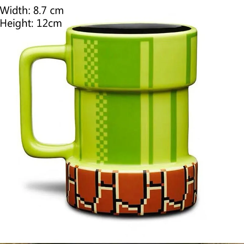 3d Kreative Keramiske Krus Cartoon Spil Super Mario Kloak Pixel Champignon Spørgsmålstegn Vand Cup Cartoon Børns Fødselsdag Gave