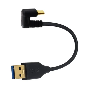 0,2 M 1M 1,8 M Forgyldt USB 3.0-EN Type han til Type-C U-Formet Albue Data Oplader Adapter Kabel 5 gbps
