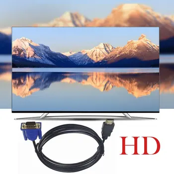 1/1.8/3/5M HDMI-kompatibelt Kabel HDMI-kompatibel med VGA HD Med Lyd Adapter-Kabel HDMI-kompatibel med VGA-Kabel dropshipping