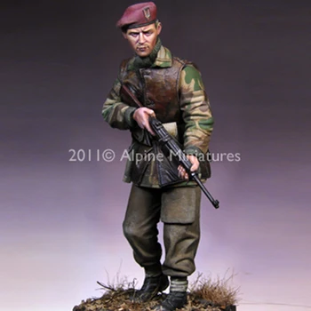 1 / 16 Harpiks Figur soldat mand model Verdenskrig Britiske commandohands på hvid model militær soldat