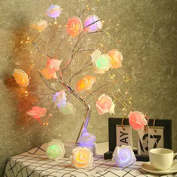 1,5 M Steg Blomst LED String Lys batteridrevet Jul Ferie Lys For Valentine Bryllup Dekoration
