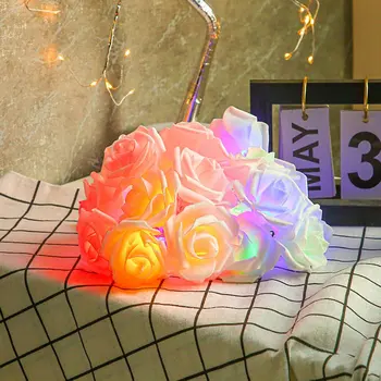 1,5 M Steg Blomst LED String Lys batteridrevet Jul Ferie Lys For Valentine Bryllup Dekoration