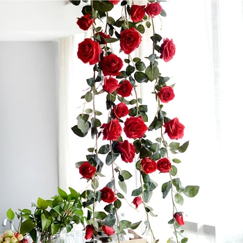 1,8 m Kunstige Australske Steg Vinstokke Familie Bryllup Arch Have Snoede Kunstig Rose Vinstokke