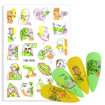 1 Ark ABC Brev Decals Nail Art Stickers engelsk Kunstneriske Font Sort SnakeTattoo Nail Design Vand Skydere Manicure Wraps