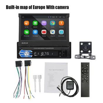 1 Din Android 8.1 Bil-Radio, MP3-Afspiller, GPS-Navigation Udtrækkelig Skærm, Bluetooth, bakkamera Car Multimedia-Afspiller