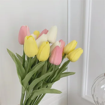 1 PC Mini Tulip Flores Artificiales Home Decor Bryllup Udsmykning DIY Stue Simulering Blomst,Tabel Dekorative Blomster