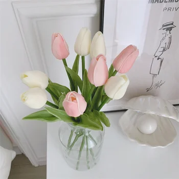 1 PC Mini Tulip Flores Artificiales Home Decor Bryllup Udsmykning DIY Stue Simulering Blomst,Tabel Dekorative Blomster