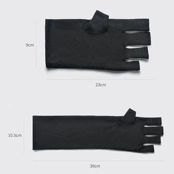 1 Par Fingerløse Anti UV-Stråling Beskyttelse Handsker UV-Beskyttelse Handske Nail Art Gel Anti UV-Handske UV-LED-Lampe Nail art Værktøj