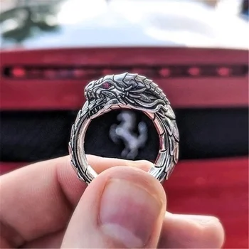 1 Stykke Tre-Dimensionelle Neo-Retro Punk Overdrevet Ouroboros Ring Mode Personlighed Slange Ring Smykker Som En Gave