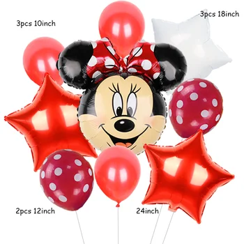 1 Sæt 24 tommer alu folie ballon Disney Minnie Mickey Mouse Hoved Bryllup Fødselsdag Part Dekorationer Helium Globos BabyShower