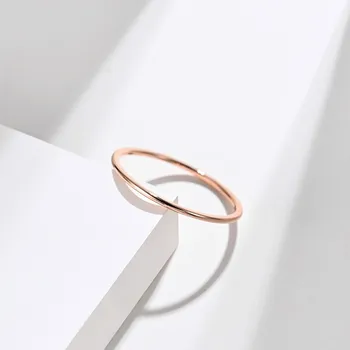 1 mm Tynd Stabelbare Ring i Rustfrit Stål Almindeligt Band for Kvinder Girl Størrelse 3-10