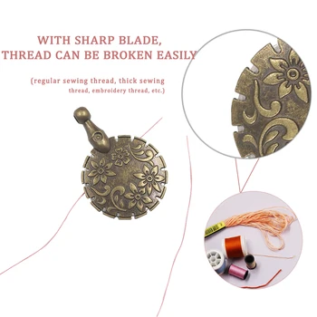 1 stk Høj kvalitet Sytråd Cutter Vedhæng Runde Form Antik Bronze Sikkerhed skærekniv Linje Af DIY Sy Tilbehør