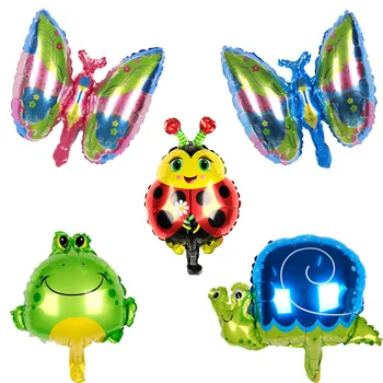 1 sæt Dyr, Insekter Aluminium Folie Globos Mini-Dinosaur Butterfly Frog Sneglen Happy Birthday party Dekoration Baby brusebad Kid legetøj