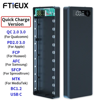 10*18650 Batteri Oplader Max Power Bank Tilfælde Dual USB Telefon Opladning QC 3.0 PD Hurtig Opladning DIY Shell 18650 Batteri Holder Max