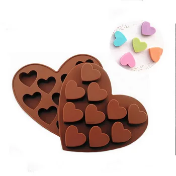 10 Huller 3D Små Kærlighed Hjerte Silikone Kage form for DIY Bagning Jelly Slik, Chokolade, Sæbe Forme Fondant Kage Udsmykning Værktøjer