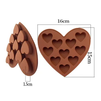 10 Hulrum Kærlighed hjerteformet Chokolade Silikone Forme Bagning Skimmel Fondant Kage, Chokolade Skimmel DIY Bagning Værktøjer 9J17