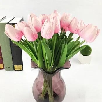 10 Stk Kunstige Blomster Tulipaner Calla Lily Sæt Simulering PU Falske Blomster Bryllup Dekoration Part Nye År-Hotel Home Decor