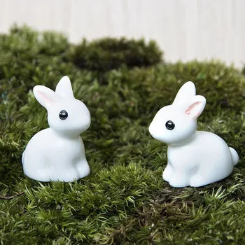 10 Stk Miniature Mini Kanin Resin Garden Fe Ornament Blomst Plante Potten Hjem Figur Dyr Indretning HFD889