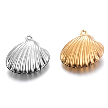 10 stk Rustfrit Stål Sea Shell Charme Smykker at Gøre til Armbånd Små Havet Dyr Vedhæng DIY Resultater,Guld og Sølv Tone
