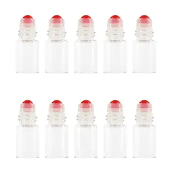 -10 stykker - Klart Glas Æterisk Olie Roller Flasker med Glas Rulle Bolde Aromaterapi, Parfume Læbe Balsam Rulle På 2 ml Flasker