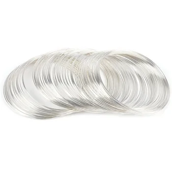 100 Sløjfer-0,6 mm Memoried Perlebesat Fleksibel Wire Stål Linje For DIY Multi-lag Bangle Armbånd med at Lave Smykker Resultater