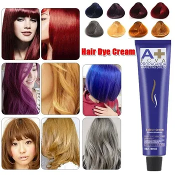 100 ml Dye Hair Cream Voks Hvid Grøn Lilla Rød Blå Hår Sikker og Permanent Værktøj Semi Styling Shampoo Farve Mild Hår V5H4