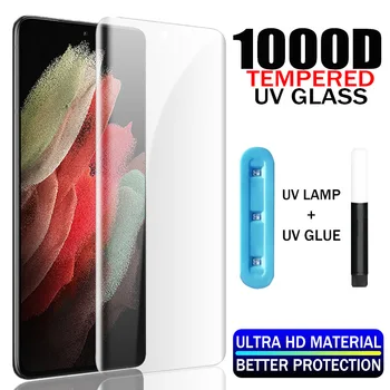 1000D UV-Hærdet Glas Til Samsung S21 S8 S9 S10 S20Plus S10E Skærm Protektor Til Samsung Note 20 Ultra 8 9 10 5G Tilbehør