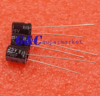 100PCS 100uF 25V Elektrolytisk Kondensator 105degreeC 6.3x7mm NYE diy-elektronik