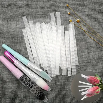 100PCS/masse Plast PE makeup pensler net Protector Guard Elastisk Mesh Skønhed Gøre Op Kosmetisk Pensel, pen-Dækslet Hvid Ny