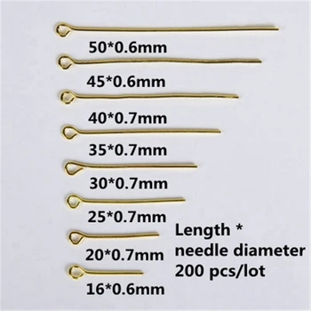 100Pcs/Masse 16-50mm Øje Head Pins DIY-Øreringe Forsyninger Perlebesat Nåle Øjet Ben For Smykker Resultater Gør