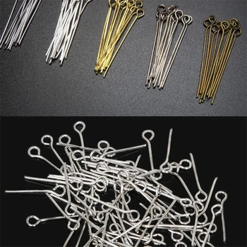 100Pcs/Masse 16-50mm Øje Head Pins DIY-Øreringe Forsyninger Perlebesat Nåle Øjet Ben For Smykker Resultater Gør