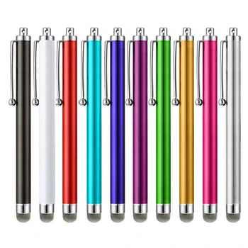 100Pcs/Masse Fiber Mesh Kapacitiv Stylus Pen Metal Touch Screen Pens for Alle Kapacitiv skærm, Smart Phone, Tablet Drop Shipping