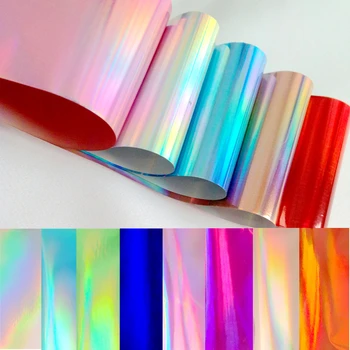 100cmx4cm Holografiske Søm Mærkat For Design DIY Nail Art Transfer Folier Laser glasskår Decal Manicure Film