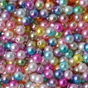 100pcs Rainbow Efterligning ABS Pearl Perler 8mm Runde Akryl Perler Til smykkefremstilling Diy-Halskæde-Armbånd, Syning, Håndværk Levering