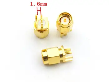 100pcs SMA STIK Guld Messing SMA male plug lodde for PCB klip kanten mount RF-stik