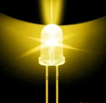 100pcs Super Lyse 5mm Rund UV/ gul Led Emitting Diode F5 LED-lys til DIY-lys